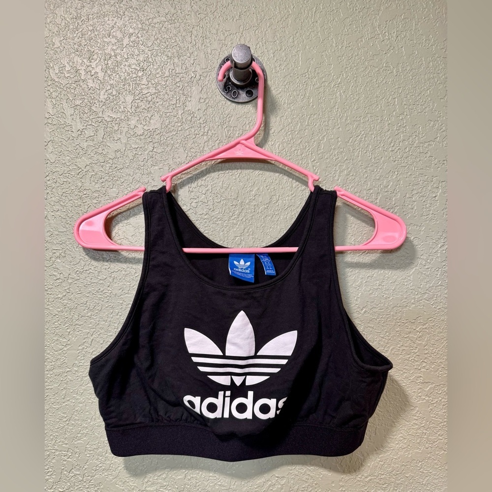 adidas Black & White Sports Bra L